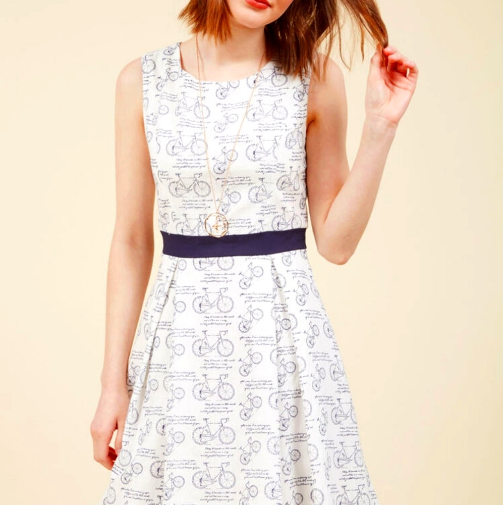 Yellow Star bicycle print dress from ModCloth